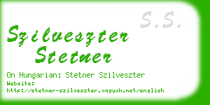 szilveszter stetner business card